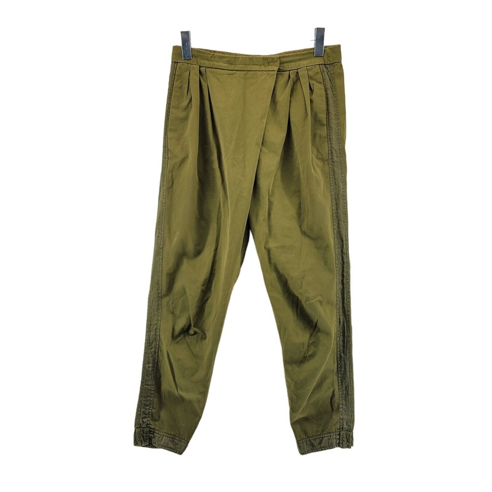 Givenchy Straight Leg Pleated Pants Size 38 30" Waist Olive Green High Waist - Picture 1 of 14